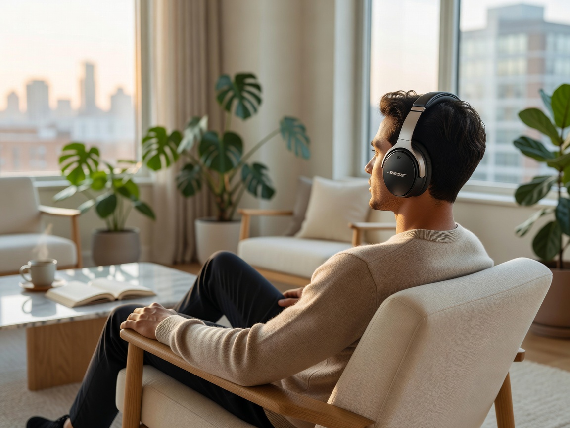 Bose QuietComfort Ultra Kopfhörer in alltäglicher Nutzungsumgebung