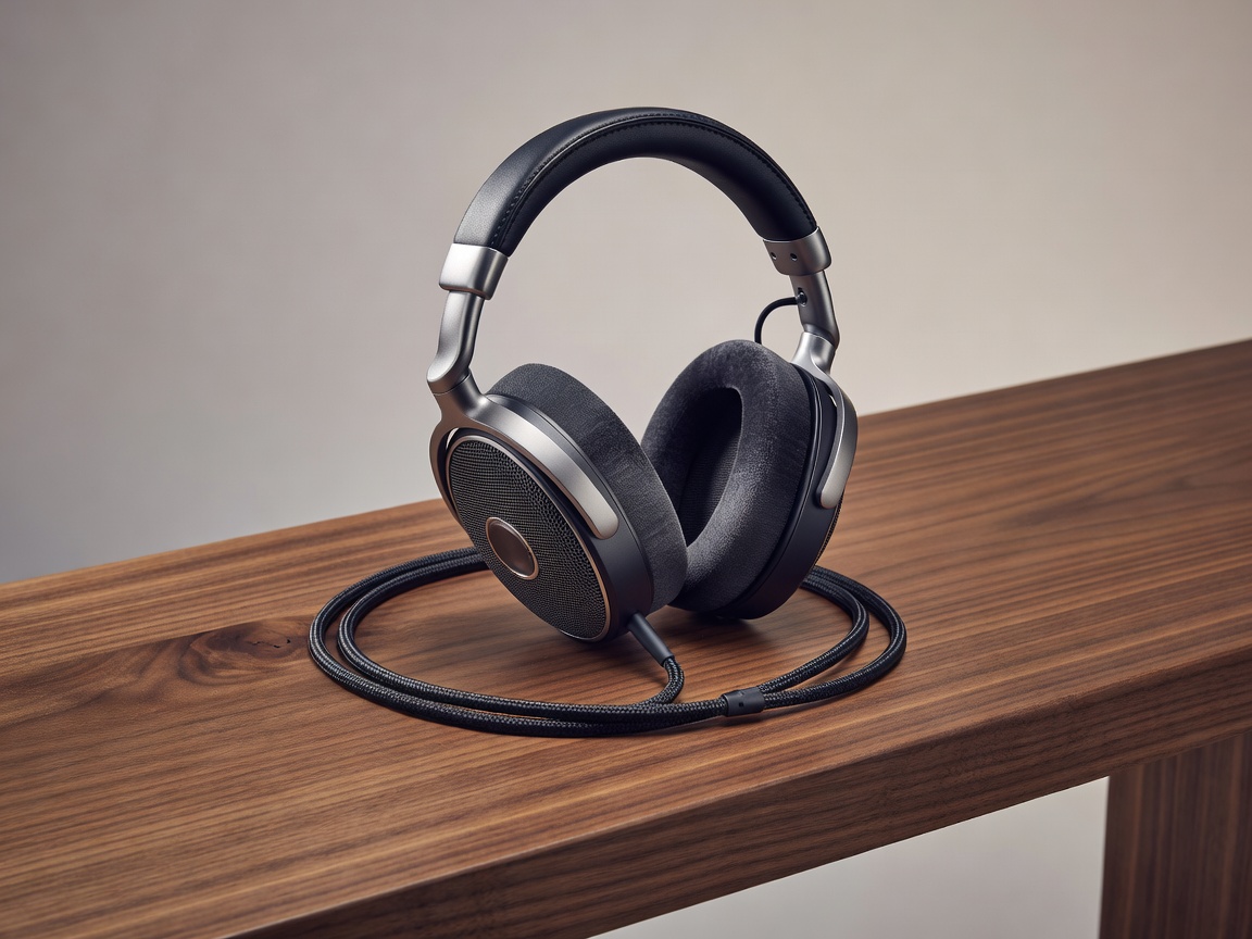 Sennheiser HD 660S2 offener Kopfhörer auf Holzprüfstand im Tonlabor